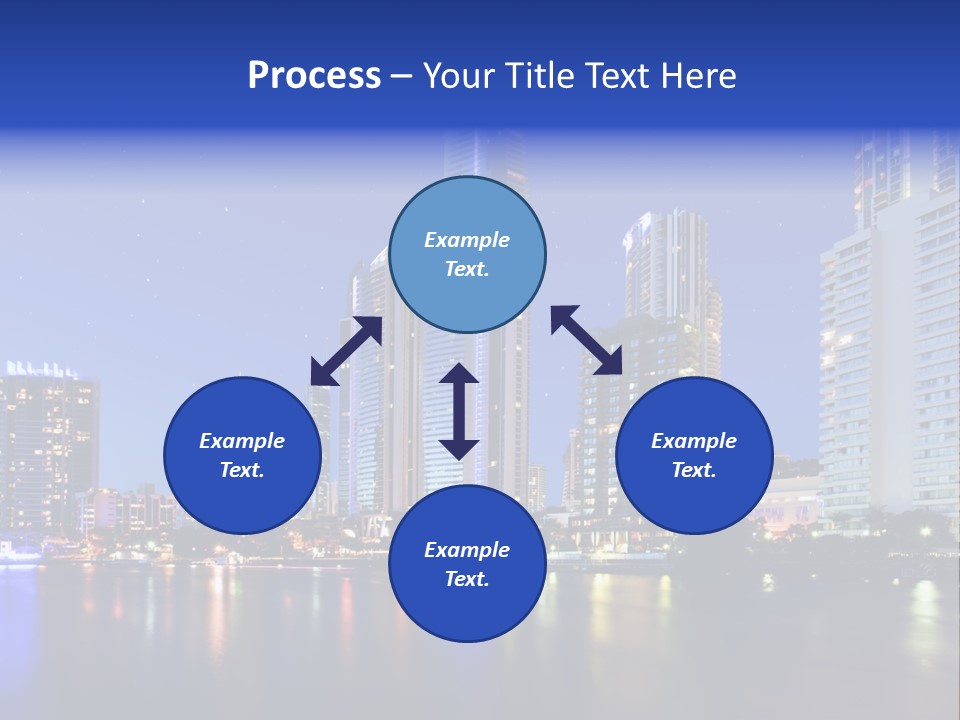 A City At Night With Skyscrapers In The Background PowerPoint Template