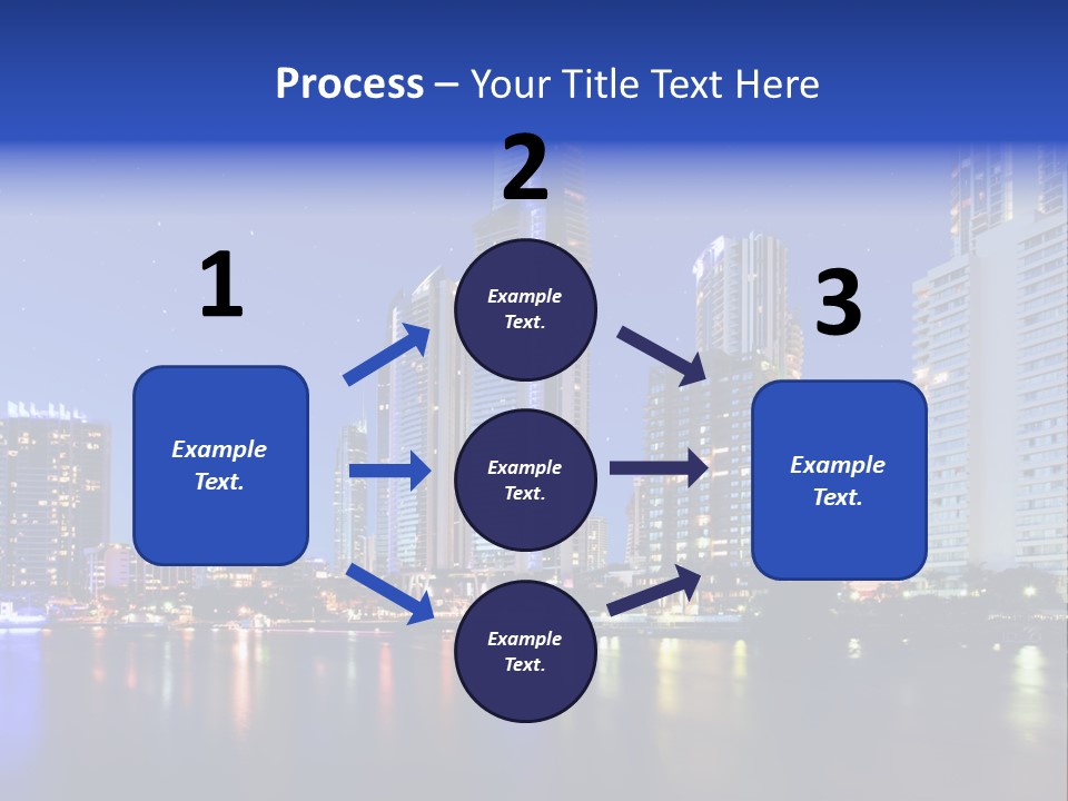 A City At Night With Skyscrapers In The Background PowerPoint Template
