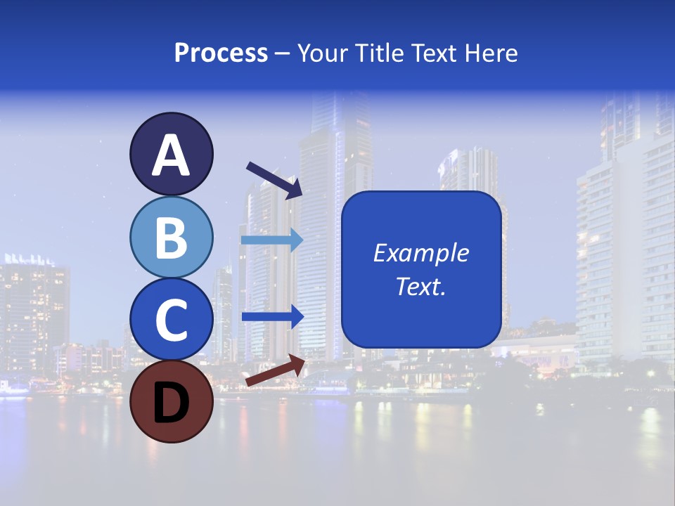A City At Night With Skyscrapers In The Background PowerPoint Template