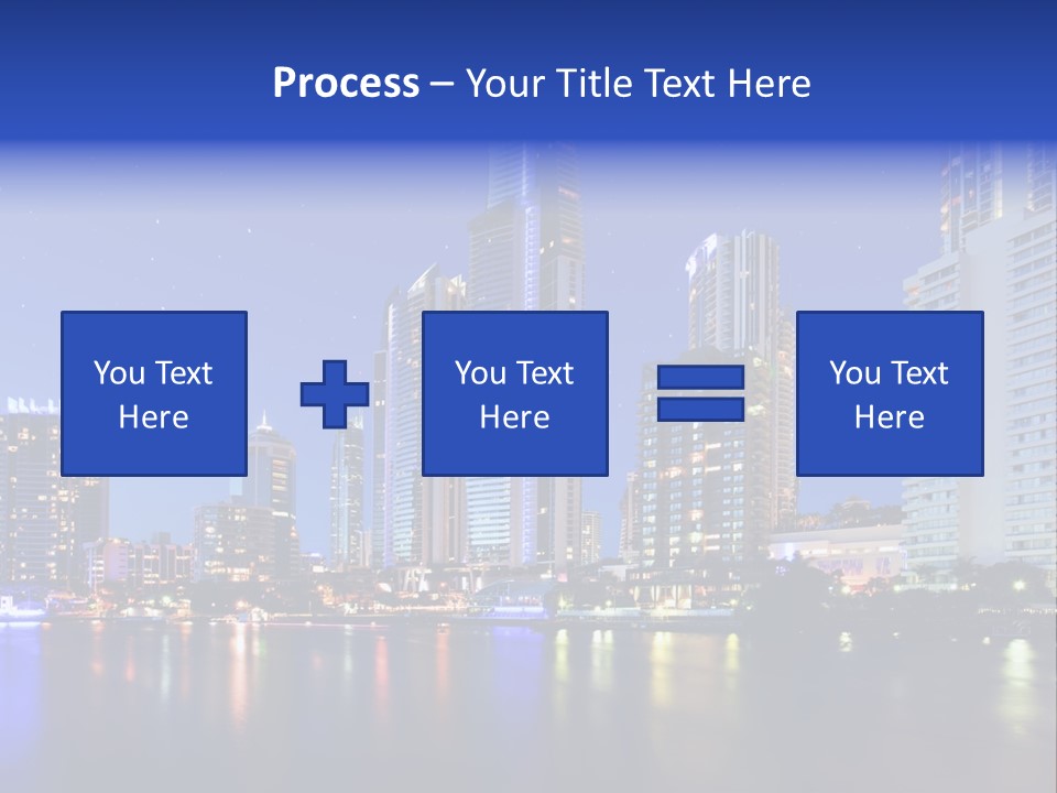 A City At Night With Skyscrapers In The Background PowerPoint Template