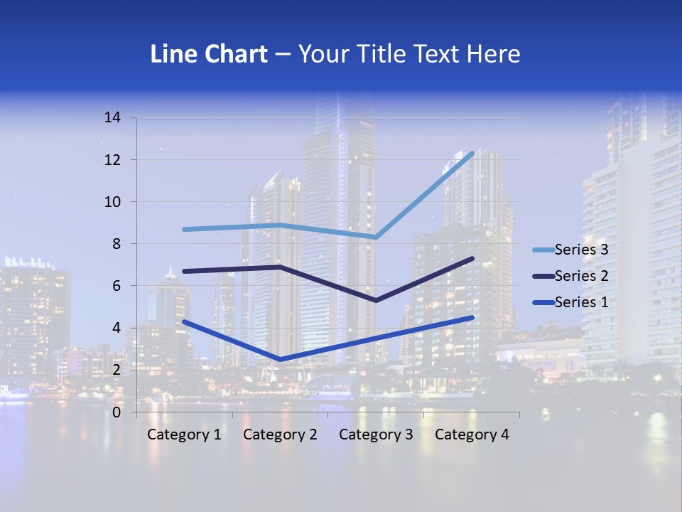 A City At Night With Skyscrapers In The Background PowerPoint Template
