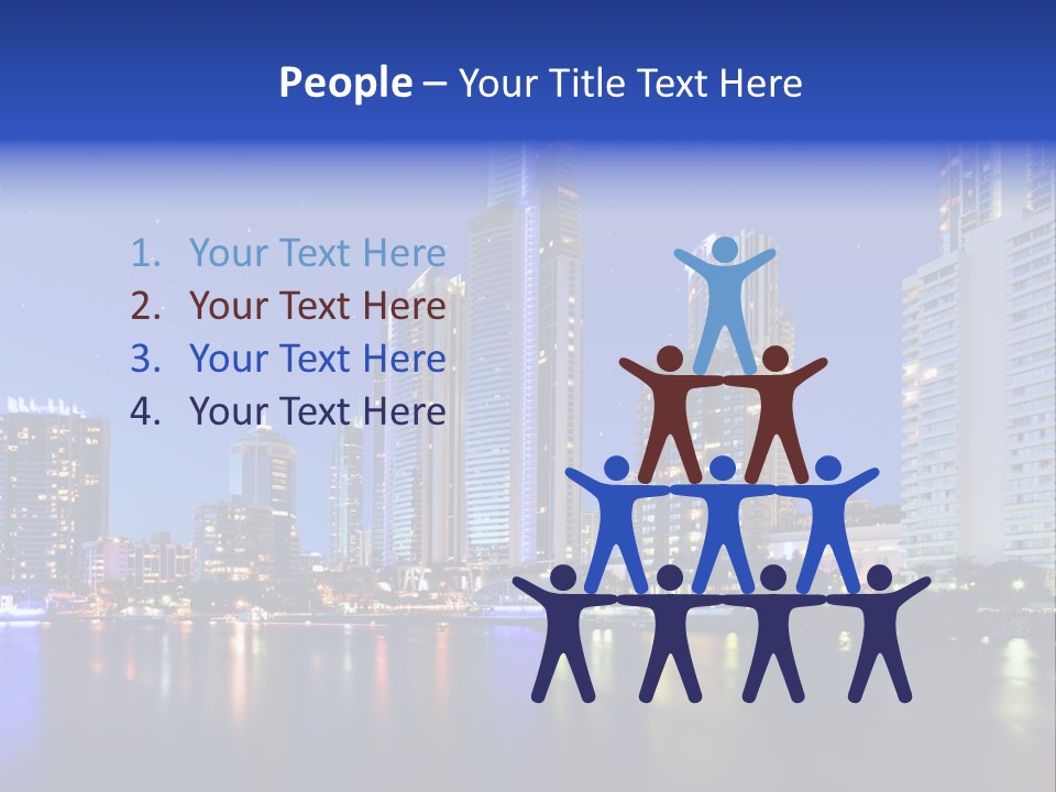 A City At Night With Skyscrapers In The Background PowerPoint Template