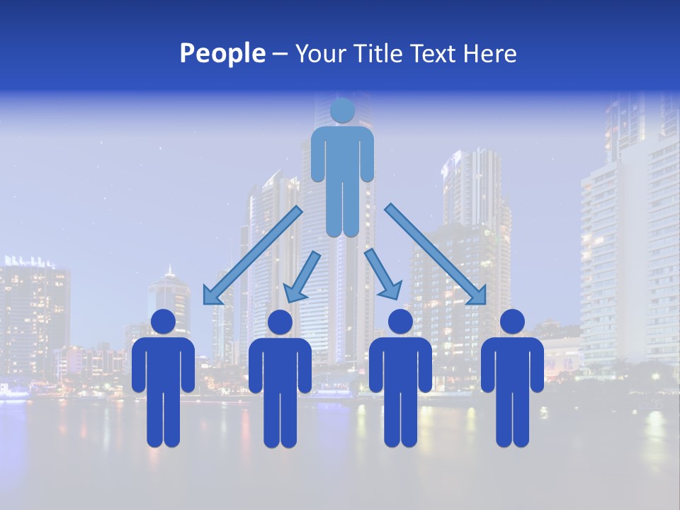 A City At Night With Skyscrapers In The Background PowerPoint Template