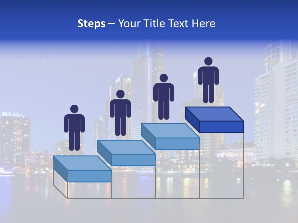 A City At Night With Skyscrapers In The Background PowerPoint Template