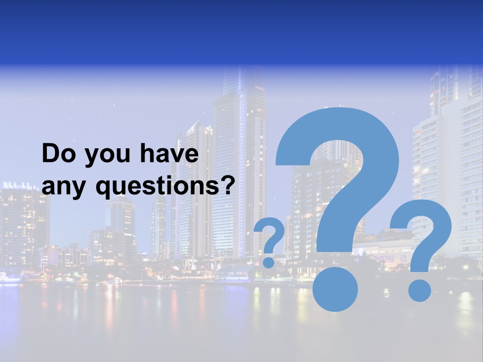 A City At Night With Skyscrapers In The Background PowerPoint Template