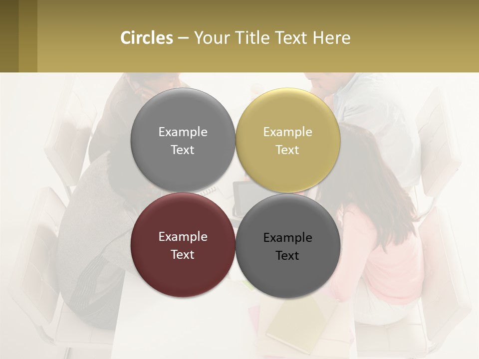 A Group Of People Sitting Around A White Table PowerPoint Template