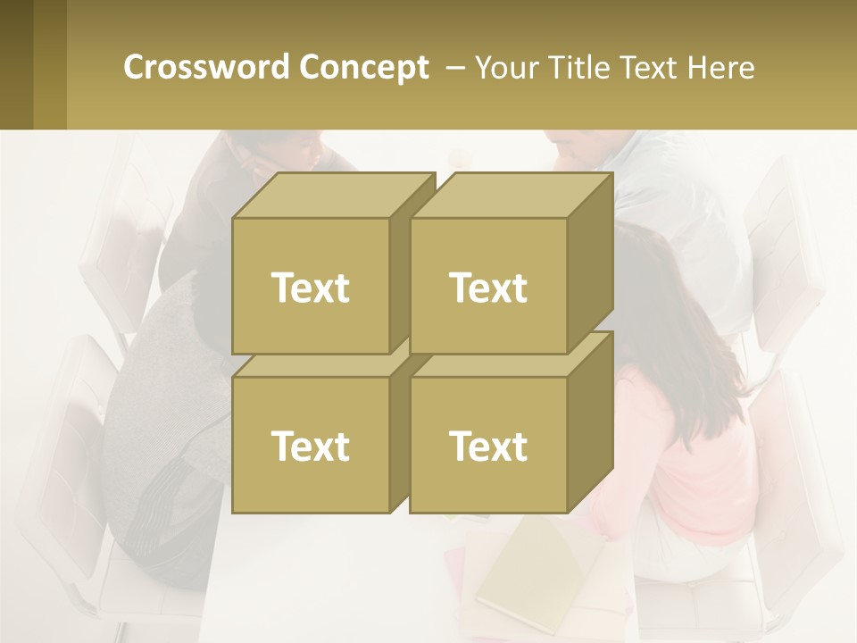 A Group Of People Sitting Around A White Table PowerPoint Template