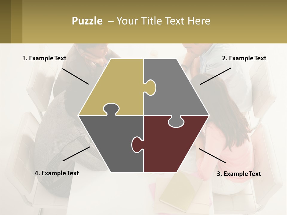 A Group Of People Sitting Around A White Table PowerPoint Template