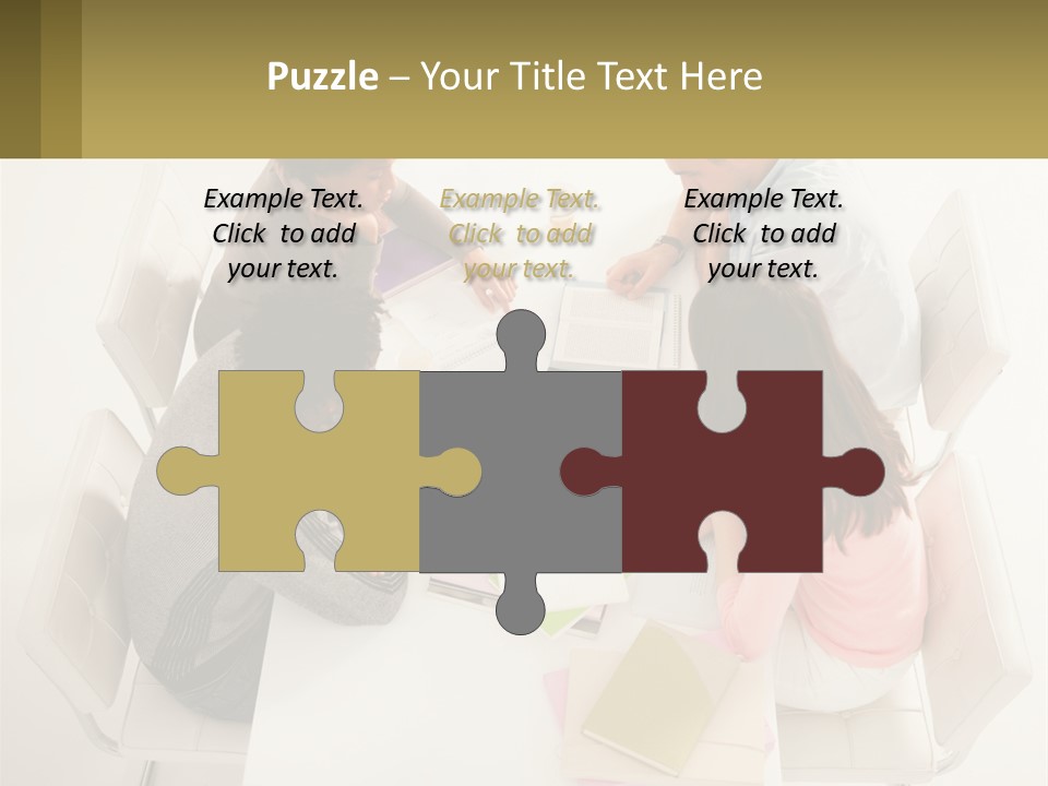 A Group Of People Sitting Around A White Table PowerPoint Template