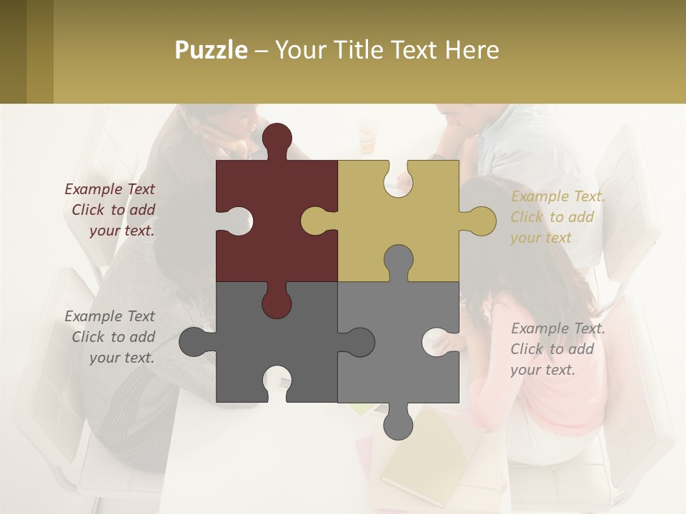 A Group Of People Sitting Around A White Table PowerPoint Template