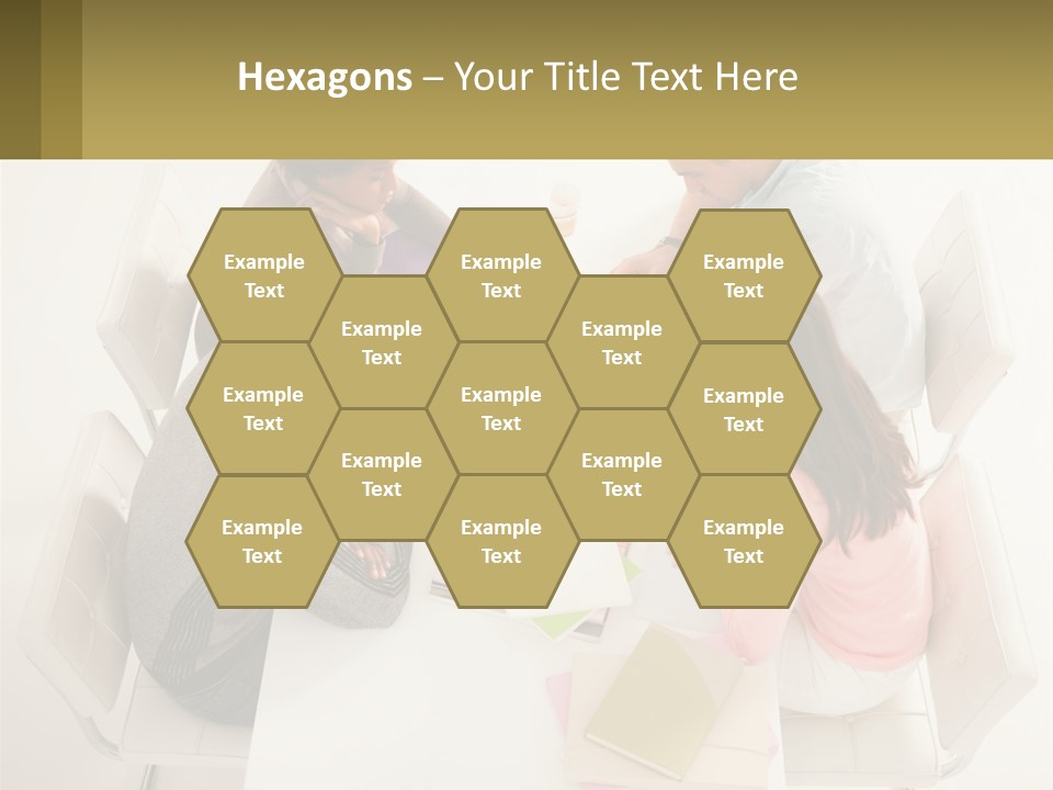 A Group Of People Sitting Around A White Table PowerPoint Template