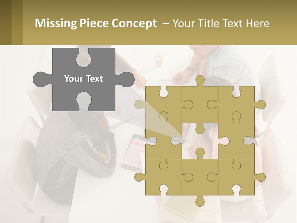 A Group Of People Sitting Around A White Table PowerPoint Template