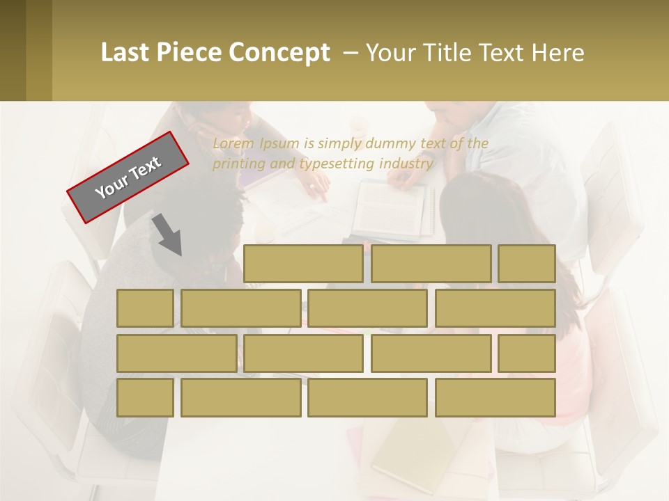 A Group Of People Sitting Around A White Table PowerPoint Template