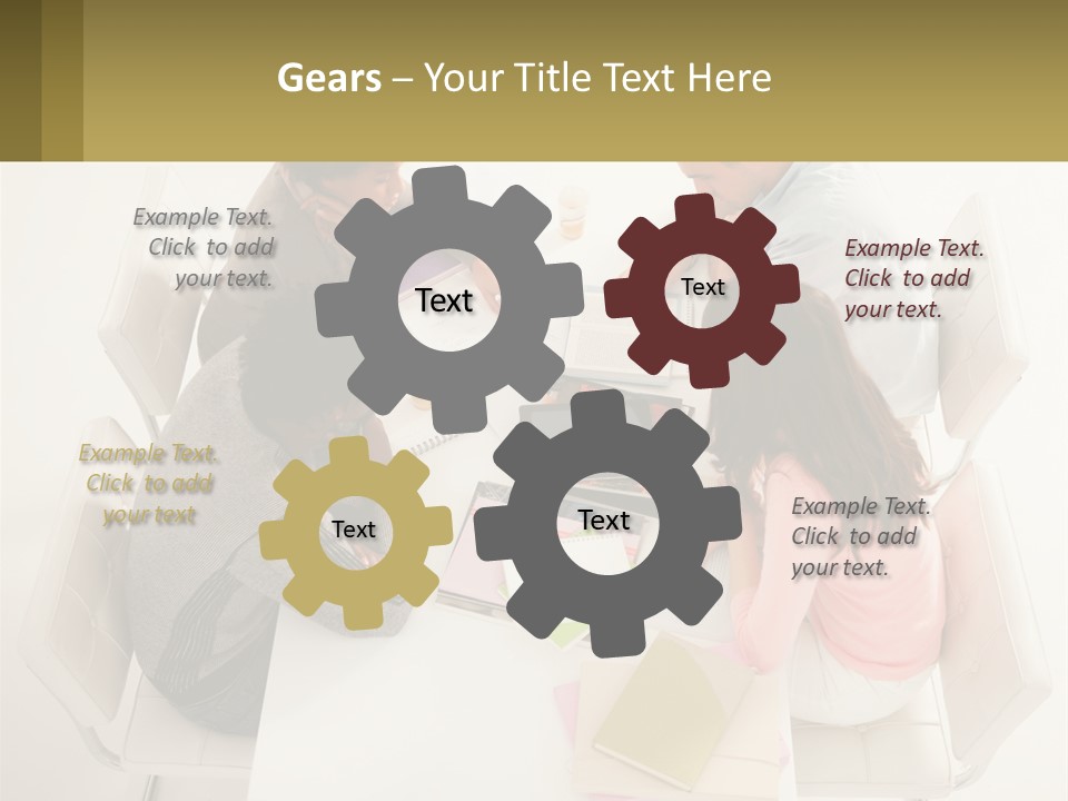 A Group Of People Sitting Around A White Table PowerPoint Template