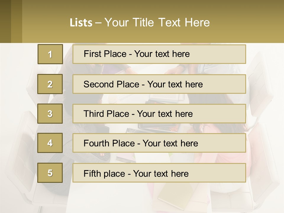 A Group Of People Sitting Around A White Table PowerPoint Template