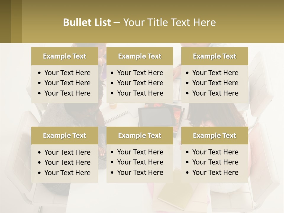 A Group Of People Sitting Around A White Table PowerPoint Template