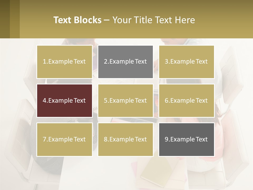 A Group Of People Sitting Around A White Table PowerPoint Template