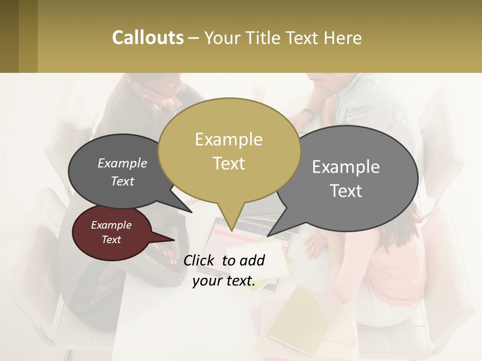 A Group Of People Sitting Around A White Table PowerPoint Template