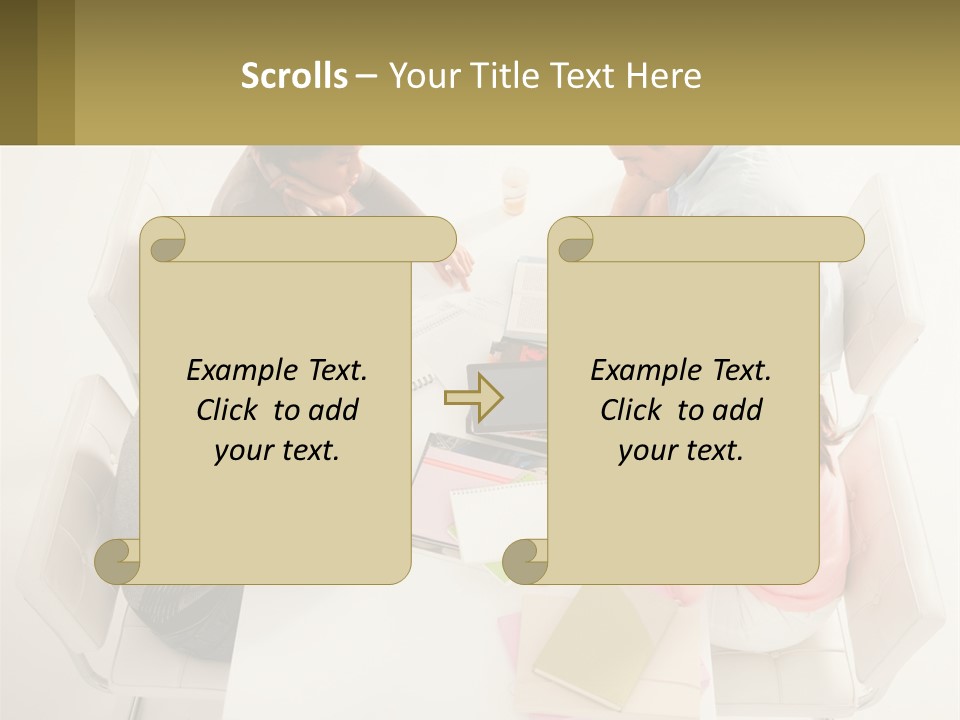 A Group Of People Sitting Around A White Table PowerPoint Template