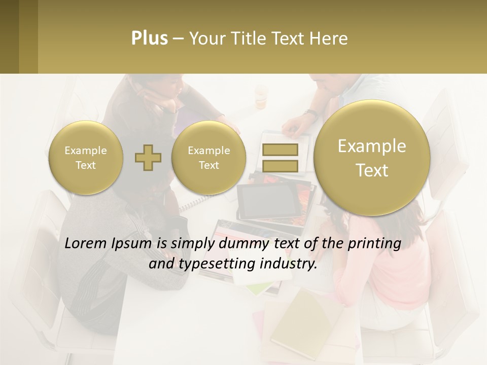 A Group Of People Sitting Around A White Table PowerPoint Template