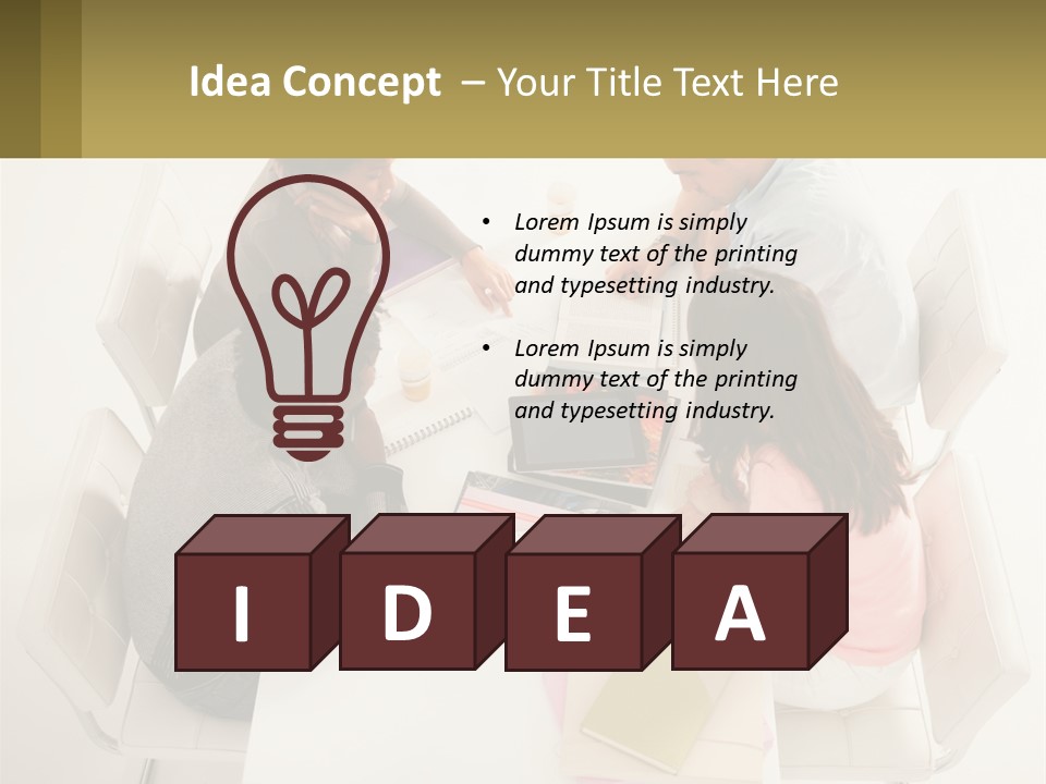 A Group Of People Sitting Around A White Table PowerPoint Template