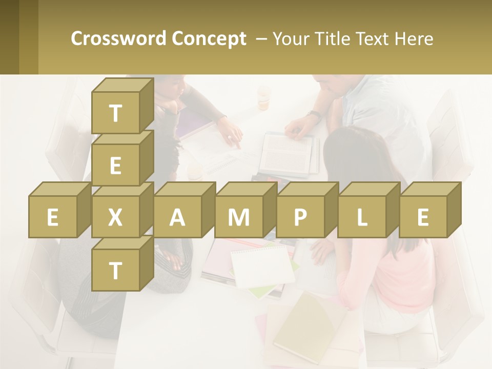 A Group Of People Sitting Around A White Table PowerPoint Template