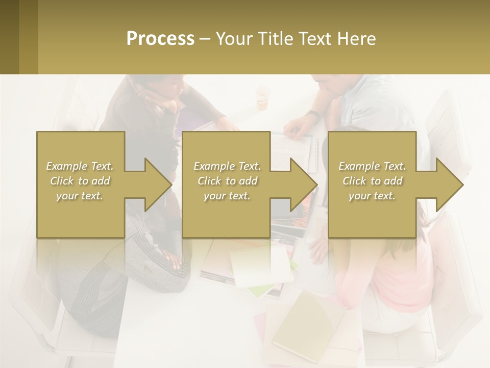 A Group Of People Sitting Around A White Table PowerPoint Template