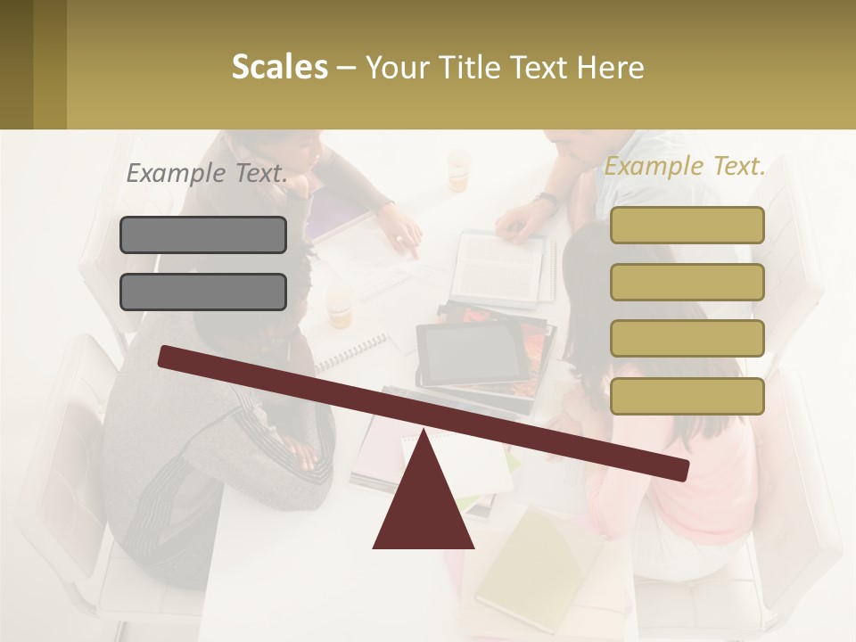 A Group Of People Sitting Around A White Table PowerPoint Template