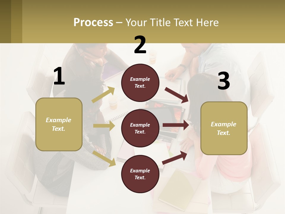 A Group Of People Sitting Around A White Table PowerPoint Template