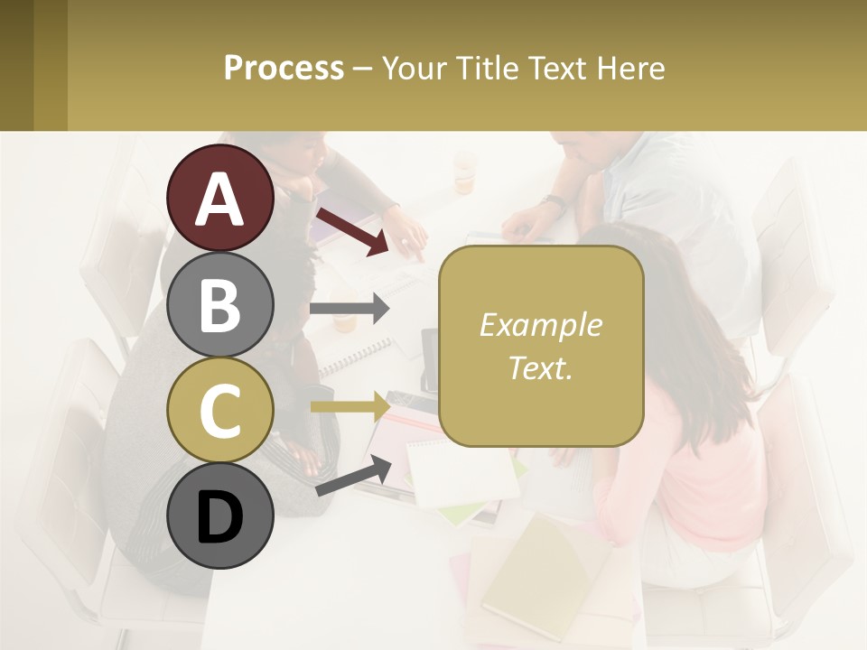 A Group Of People Sitting Around A White Table PowerPoint Template