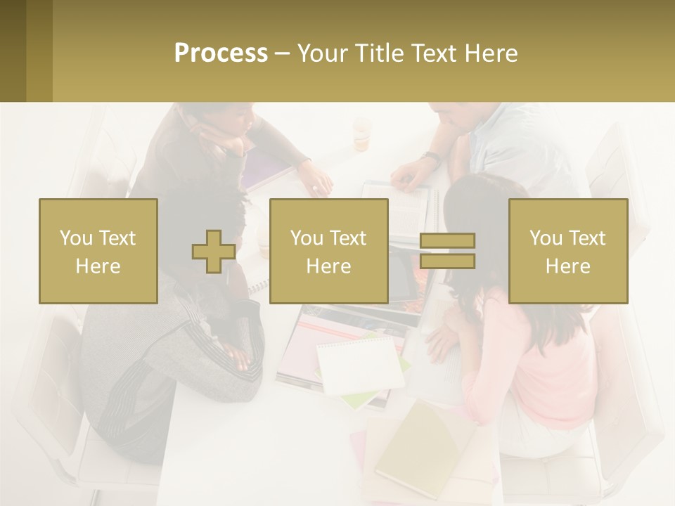 A Group Of People Sitting Around A White Table PowerPoint Template