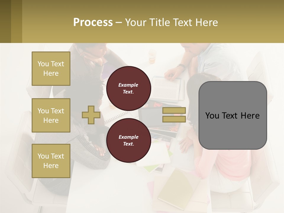 A Group Of People Sitting Around A White Table PowerPoint Template