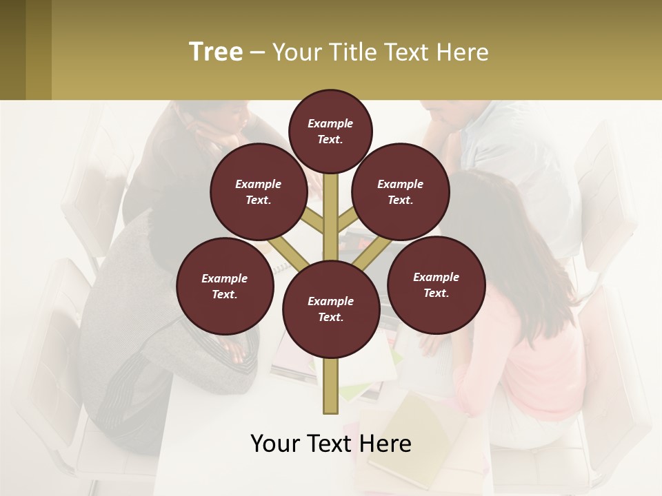 A Group Of People Sitting Around A White Table PowerPoint Template