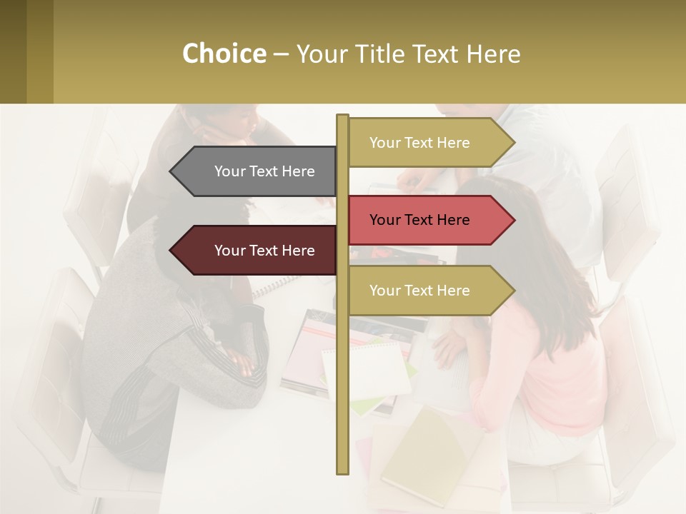 A Group Of People Sitting Around A White Table PowerPoint Template