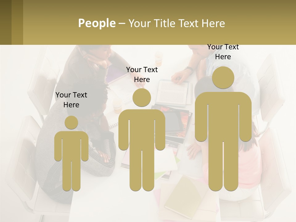 A Group Of People Sitting Around A White Table PowerPoint Template