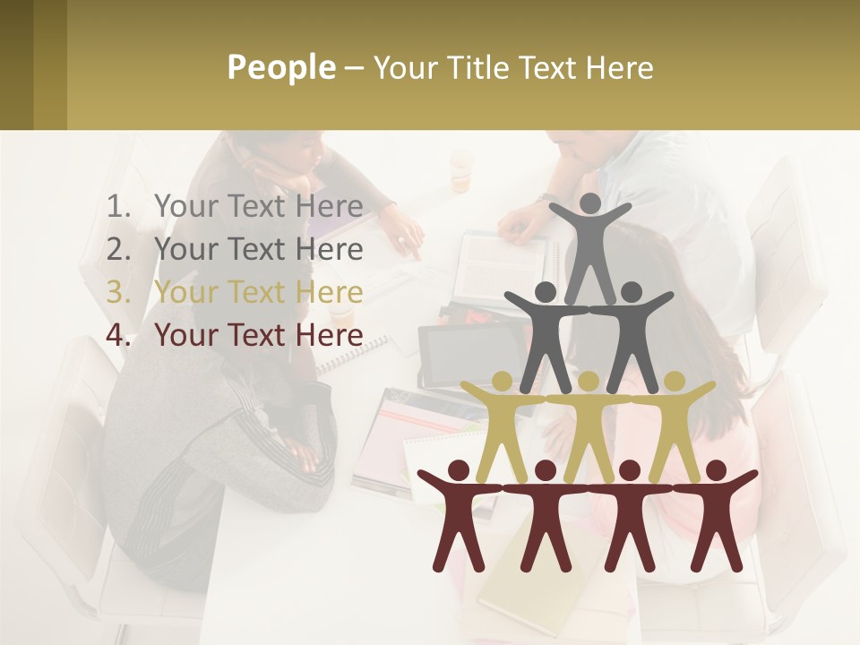 A Group Of People Sitting Around A White Table PowerPoint Template