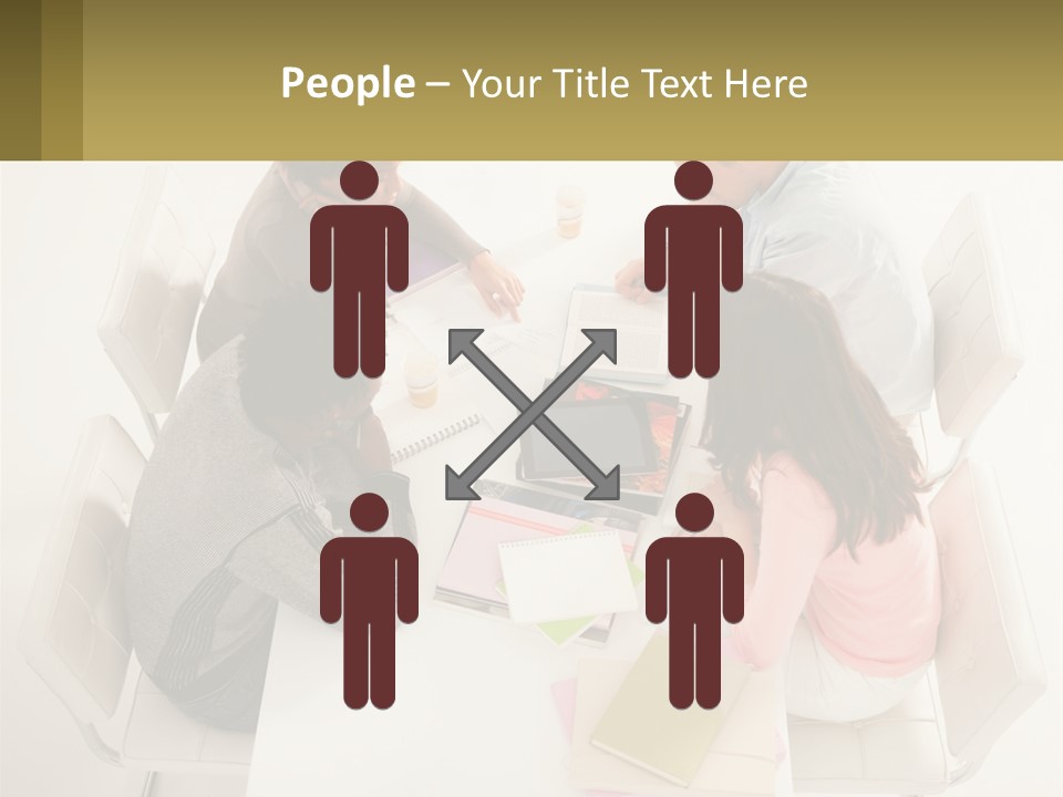 A Group Of People Sitting Around A White Table PowerPoint Template