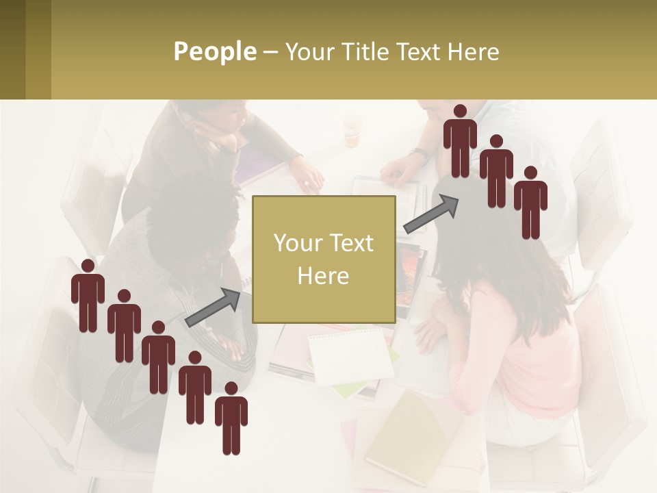 A Group Of People Sitting Around A White Table PowerPoint Template