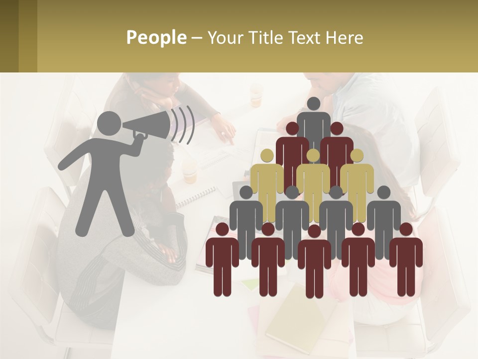 A Group Of People Sitting Around A White Table PowerPoint Template