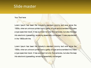 Two Glasses Of Champagne Being Filled With Liquid PowerPoint Template