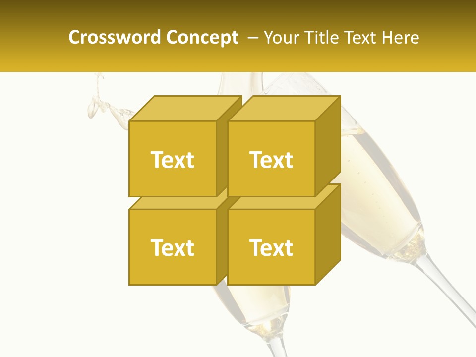 Two Glasses Of Champagne Being Filled With Liquid PowerPoint Template