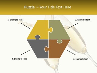 Two Glasses Of Champagne Being Filled With Liquid PowerPoint Template