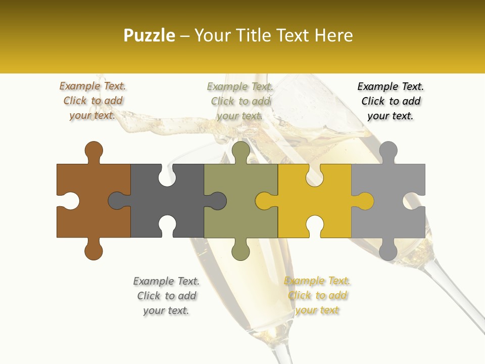 Two Glasses Of Champagne Being Filled With Liquid PowerPoint Template