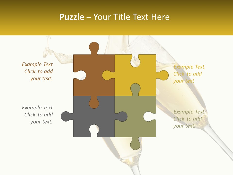 Two Glasses Of Champagne Being Filled With Liquid PowerPoint Template