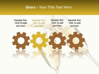 Two Glasses Of Champagne Being Filled With Liquid PowerPoint Template