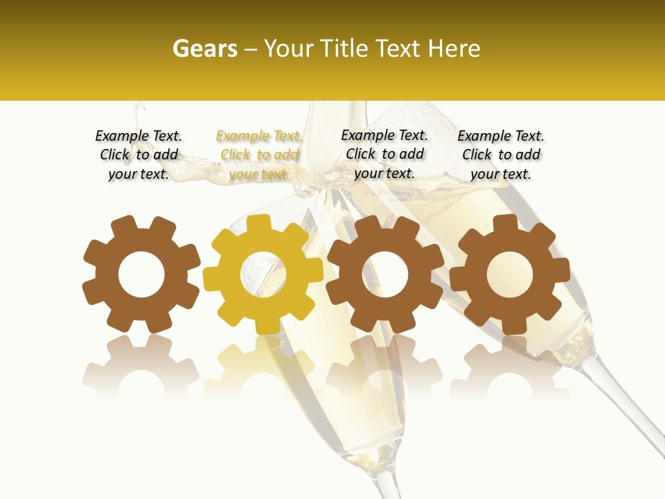 Two Glasses Of Champagne Being Filled With Liquid PowerPoint Template