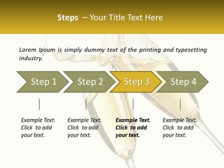 Two Glasses Of Champagne Being Filled With Liquid PowerPoint Template