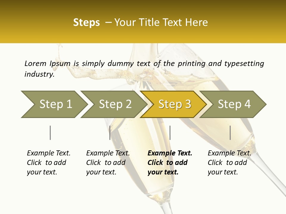 Two Glasses Of Champagne Being Filled With Liquid PowerPoint Template