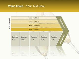 Two Glasses Of Champagne Being Filled With Liquid PowerPoint Template