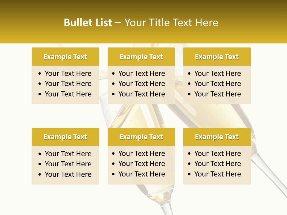 Two Glasses Of Champagne Being Filled With Liquid PowerPoint Template